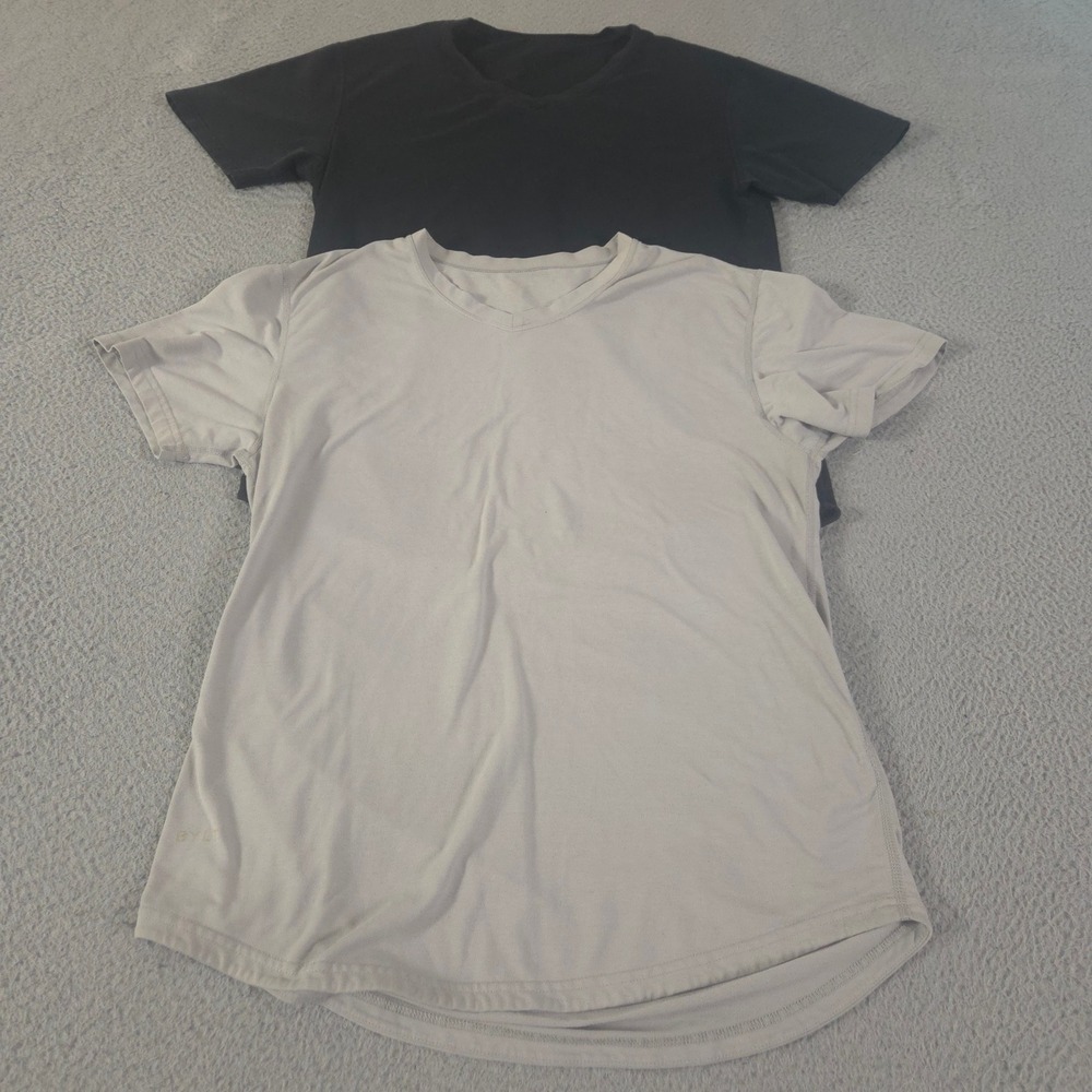 LOT OF 2 BYLT Shirt Mens Medium Multi Drop-Cut Tee Blend Curved Hem Basics Gym